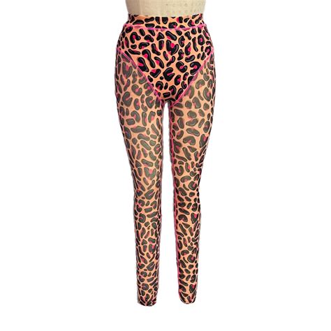 pink leopard sheer panty leggings brittany allen