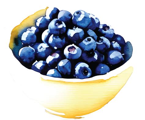 Blueberry Pancakes Watercolor Ai Generative 23886259 Png
