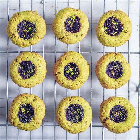 Blueberry Pistachio And Cardamom Thumbprint Cookies Nadias Healthy
