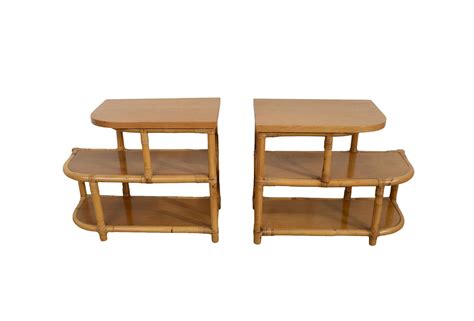 Bamboo And Rattan Side Tables Made By Frankl Style Tochiku Industry