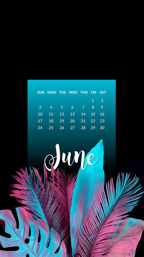 June Wallpaper Backgrounds Calendar Wallpaper Cellphone
