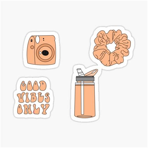 Orange Color Aesthetic Pack Sticker For Sale By Charloottttee Redbubble