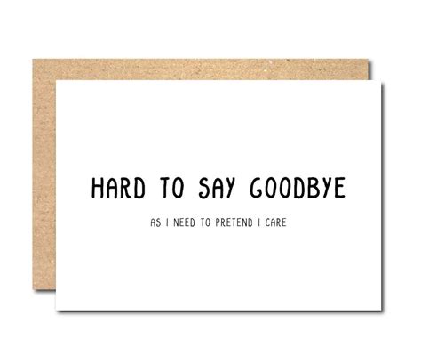 Funny Goodbye Greeting Card Leaving Card New Job Farewell Etsy