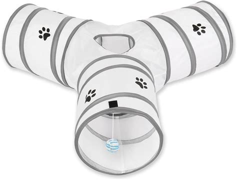 Outad Cat Play Tunnel Collapsible 3 Way Tunnels Extensible Collapsible