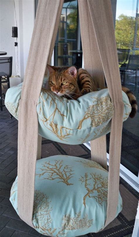 Two Tier Hanging Cat Bed Diy Cat Toys Cat Diy Cat Bed