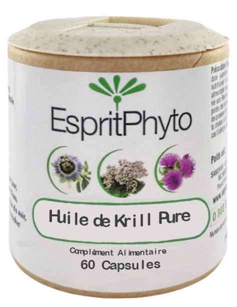 Huile de Krill Pure 60 capsules de 500mg EspritPhyto oméga 3 Abcbeauté