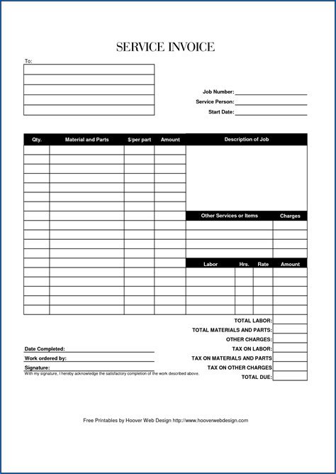 Free Customizable Invoice Receipt Template