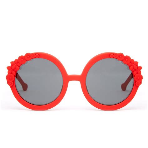 Bouquet 2 Red Round Sunglasses Round Sunglasses Red Lens Sunglasses Red Glasses