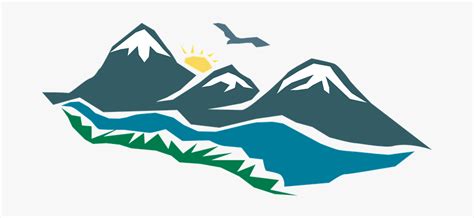 Logo Mountain Sunrise Bird Morning Design Mountain