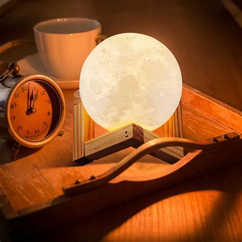 Led Night Light 3d Moon Lunar Lampwarm And Cool White Dimmable With
