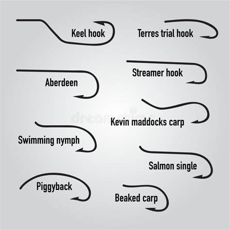 Different Types Of Fishing Hooks Stock Illustration Illustration Of
