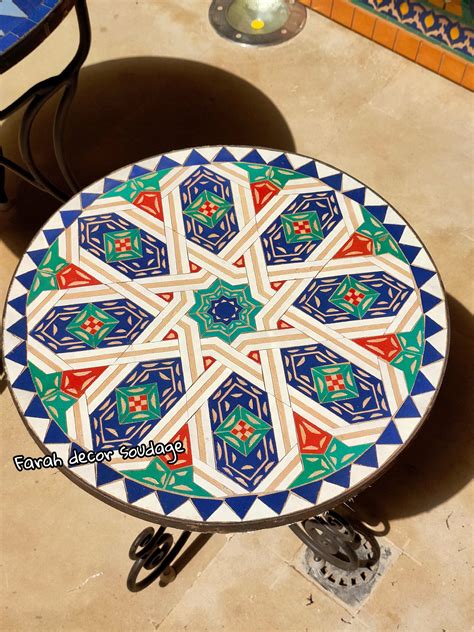 Bistro Table Made Of Mosaic Moroccan Mosaic Table Handmade Round