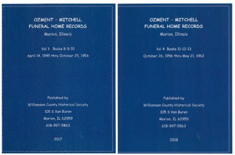 Ozment Mitchell Funeral Home Records In Print Williamson County