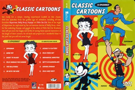 Classic Cartoons Dvd Betty Boop Superman Popeye Felix The Cat 12 Great