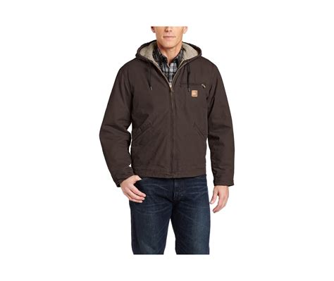 carhartt sherpa lined sandstone sierra jacket dark brown xxxl