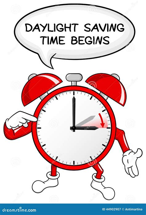 Alarm Clock Change To Daylight Saving Time Stock Vector Illustration