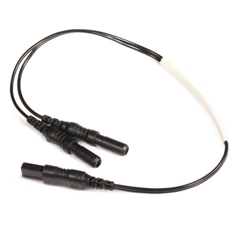 King Electrode Lead Cable Keyhole Conn To 2 X 15 Mm Female Tp Conn Length 8” 20 Cm Black