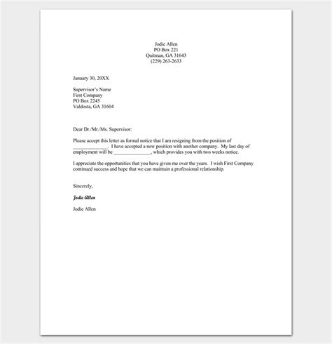 Check out here casual, polite, short sample formats with 2 weeks notice. Please Accept My Resignation - Sample Resignation Letter
