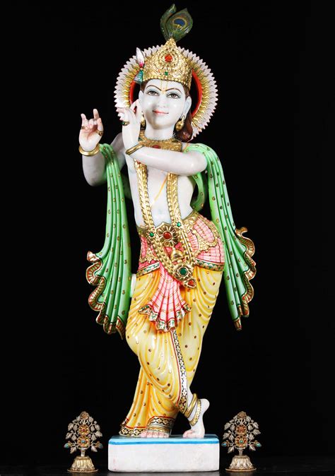 Makrana Marble Gopal Krishna Statue 39 80wm100 Hindu Gods And Buddha