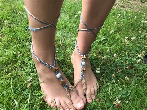 Handmade Boho Barefoot Sandals For Girls Hippie Foot Wear Etsy