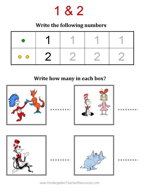 We searched and found some fun dr seuss math worksheets for kids of different ages. Free Dr Seuss Math Activities