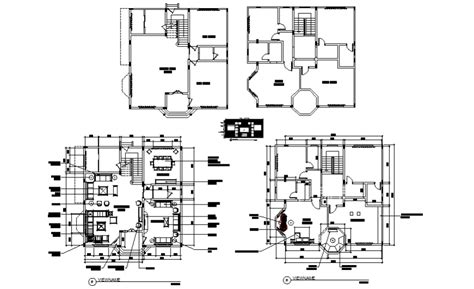 Bungalow Working Layout Drawing In Dwg File Cadbull