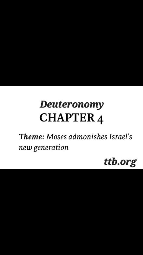 Deuteronomy Chapter 4 Bible Study