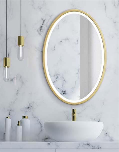 Mirror Oval Led Gold Uk
