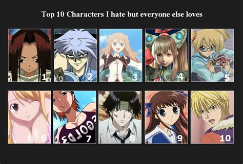 Top Ten Characters I Hate But Everyone Else Loves By Engelchenyugi On