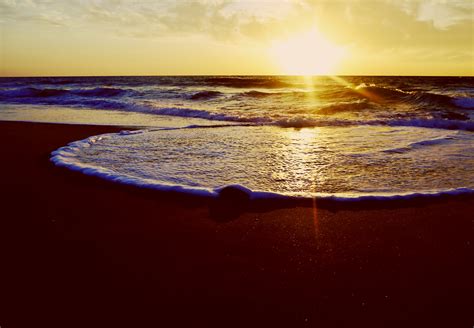 Wallpaper Sunlight Sunset Sea Water Shore Sand Reflection Sky