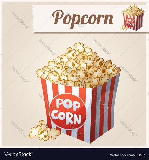 Popcorn Box Detailed Icon Royalty Free Vector Image