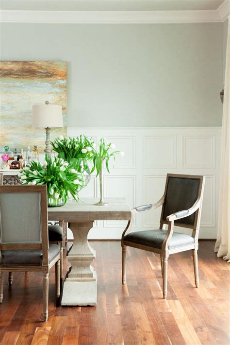 Neutral Contemporary Dining Room With Wainscoting Hgtv