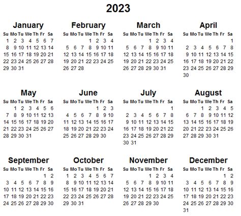2023 Calendar Free Printable 2023 Calendar Download