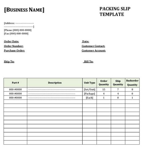 Free Packing Slip Templates Editable Word Excel