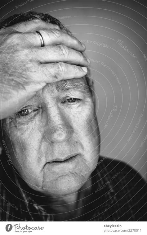 Close Up Face Portrait Older Depressed Man A Royalty Free Stock Photo