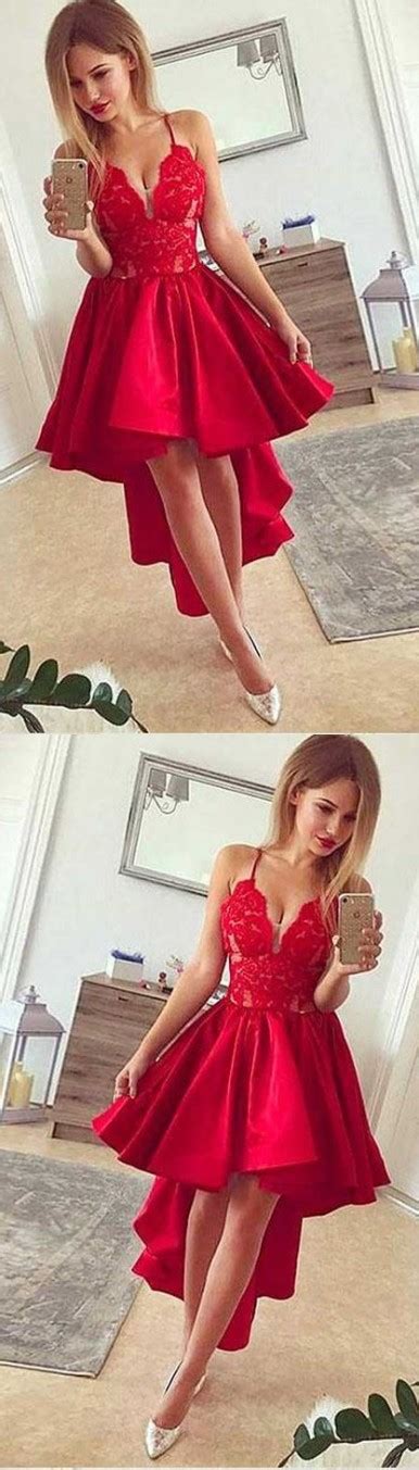sexy high low prom dress red homecoming dress hi low red prom gowns · sancta sophia · online