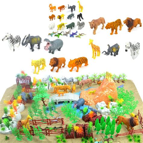 Buy 200 Pieces Wild Animal Toys Solid Figures Plastic Toy Zoo Farm