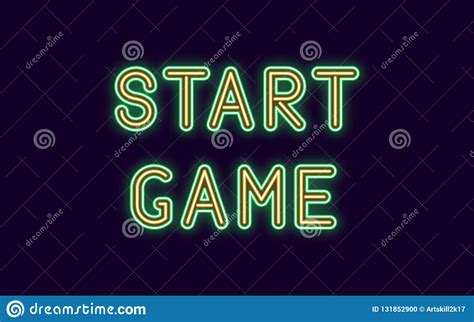 Neon Inscription Of Start Game. Vector Stock Vector - Illustration of ...