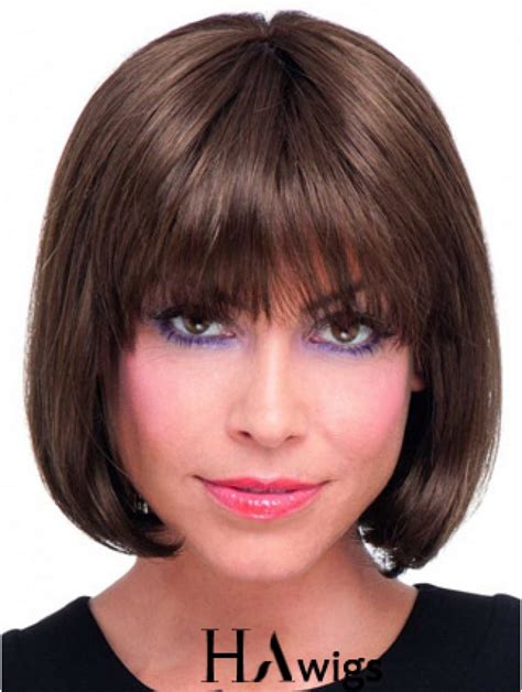 Inclace Frontible Auburn Straight Chin Length Remy Human Lace Wigs