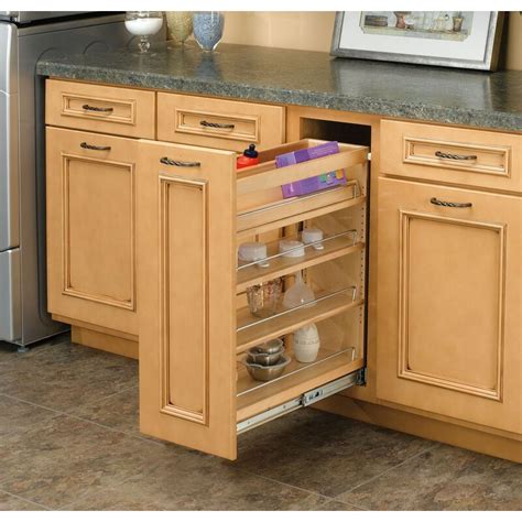Are you wondering about installing pull out shelves for kitchen cabinets for your home? Rev-A-Shelf 5" Base Cabinet Organizer Pull Out Pantry ...