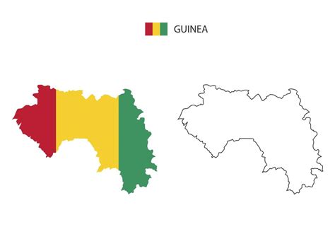 Vector De Ciudad De Mapa De Guinea Dividido Por Estilo De Simplicidad