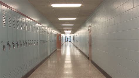 High School Hallway Slow Zoom Stock Footage Video 100 Royalty Free