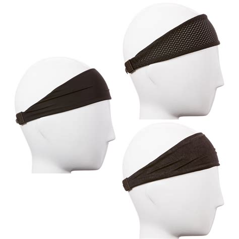 Hipsy Xflex Adjustable And Stretchy Sports Sweat Headbands For Men 3 Pack