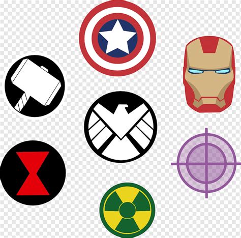 Marvel Character Logo Lot Illsutration Thor Clint Barton Hulk Black