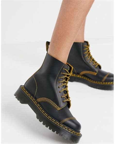 Dr Martens Leather 1460 Pascal Bex Double Stitch Boots In Black Lyst