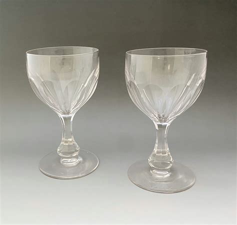 A Handsome Pair Of Victorian Cut Glass Wine Goblets 843910 Uk