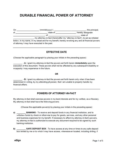 Power Of Attorney Free Template
