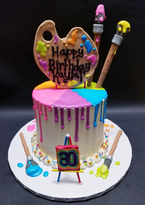 artist themed birthday cake 😊🎨 cakedecorating