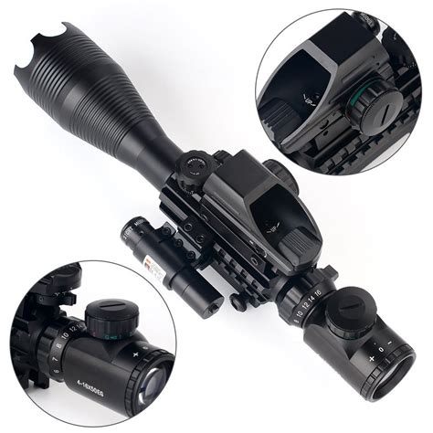 Uuq 4 16x50eg Tactical Rifle Scope W Green Laser And Holographic Dot