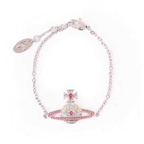 Vivienne Westwood Ladies Pink And Champagne Stone Set Kika Bracelet